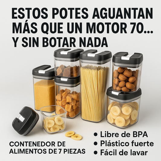 Set de Recipientes Herméticos para Cocina 7 piezas